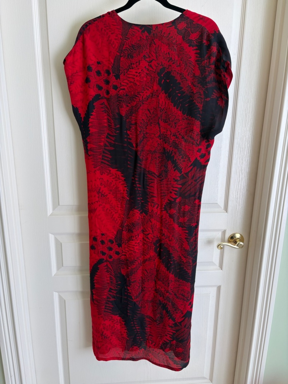 Raquel Allegra Red and Black Printed Midi Dress - Picture 6 of 8